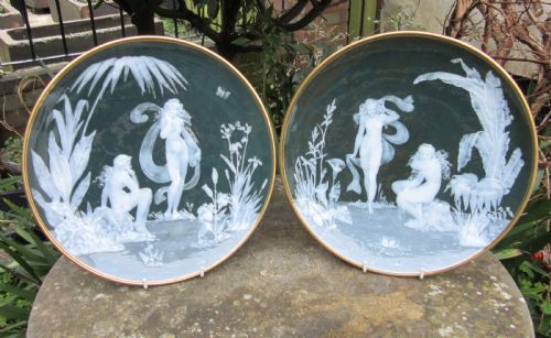 Fine Pair Frederick Schenk George Jones Pate-sur-pate Chargers