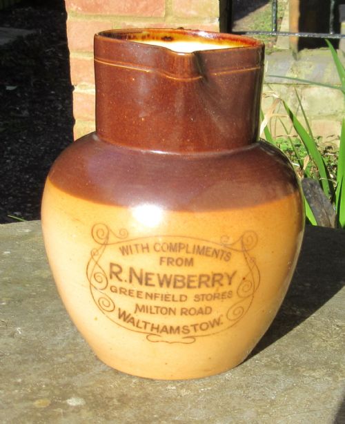 Antique Greenfield Stores Walthamstow Off-licence Jug