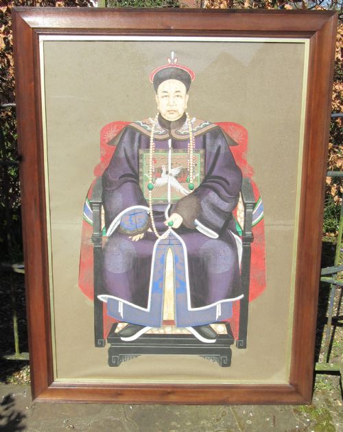 Chinese Ancestor Portrait Painting C1890