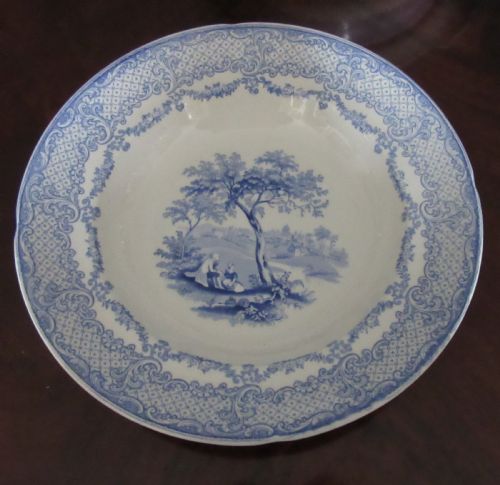 fig 2. LARGE RIDGWAY HUMPHREY'S CLOCK BLUE & WHITE DINNER SERVICE c1840