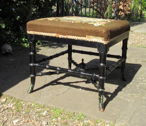 Faux Bamboo Painted Stool C1860