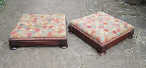 Pair of Regency Mahogany Foot Stools Footstools