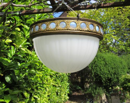 American Jefferson 461 Moonstone Pendant Light C1910