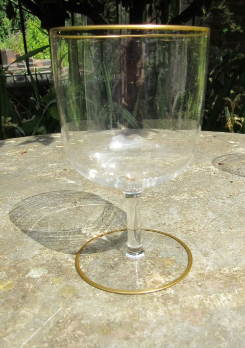 fig 1. HARLEQUIN SET OF 12 EDWARDIAN WINE GLASSES