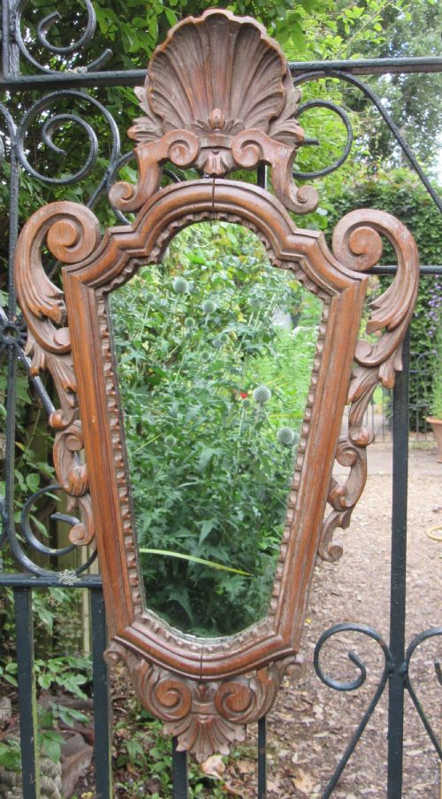 PAIR OF CARVED PINE WALL MIRRORS C1910 - ADDITIONAL PHOTO 1