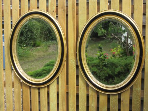 Large Pair of Oval Gilt Mirrors C1870