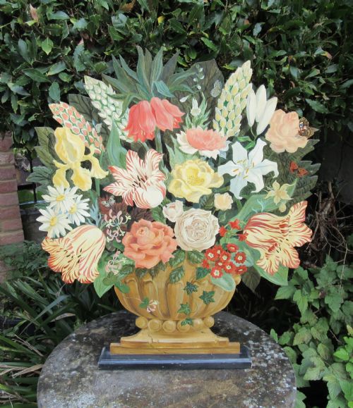 1920s Painted Dummy Board Fire Screen