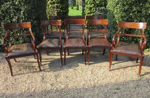 Set of Eight Regency Mahogany Dining Chairs
