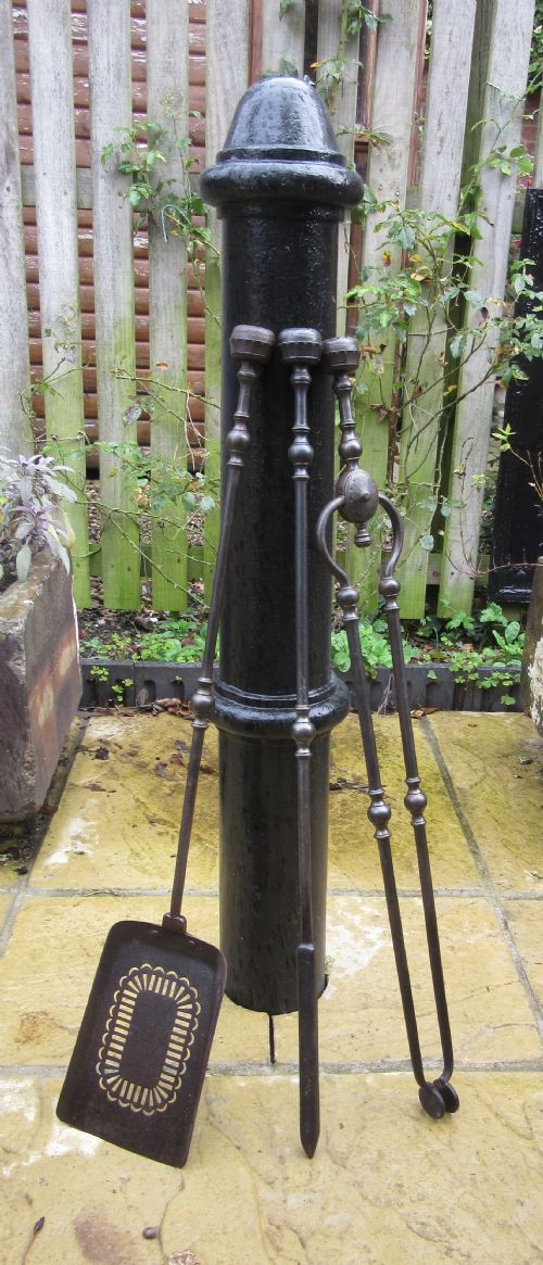 Good Set of 19th Century Steel Fire Irons