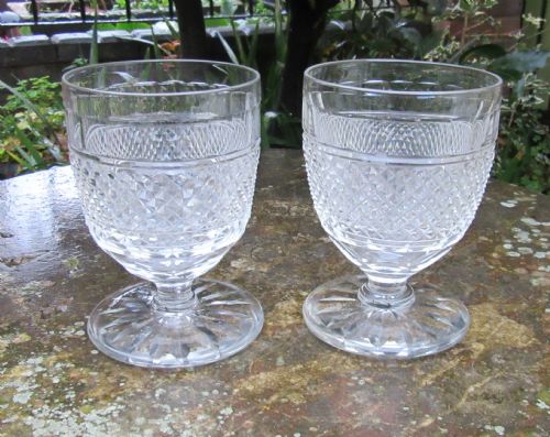 Two Large Cut Glass Rummers C1860