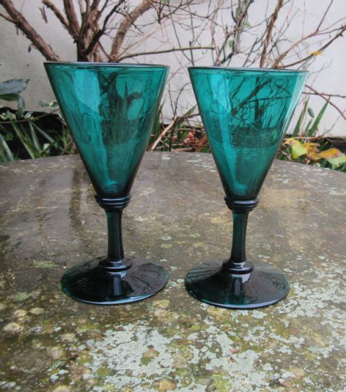 Pair of Georgian Bristol Green Glasses
