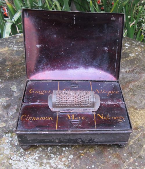 Antique Toleware Spice Box