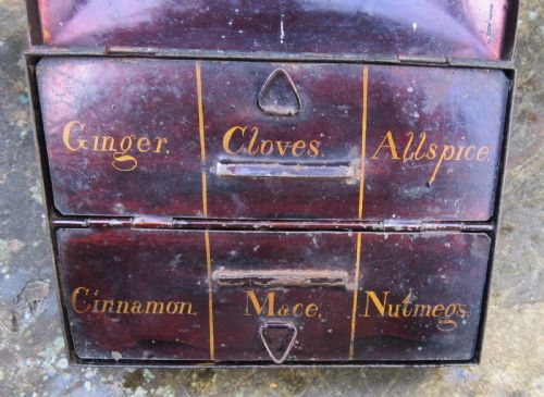 fig 1. ANTIQUE TOLEWARE SPICE BOX