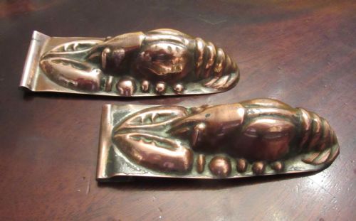 Two Victorian Copper Lobster Aspic/chocolate  Moulds