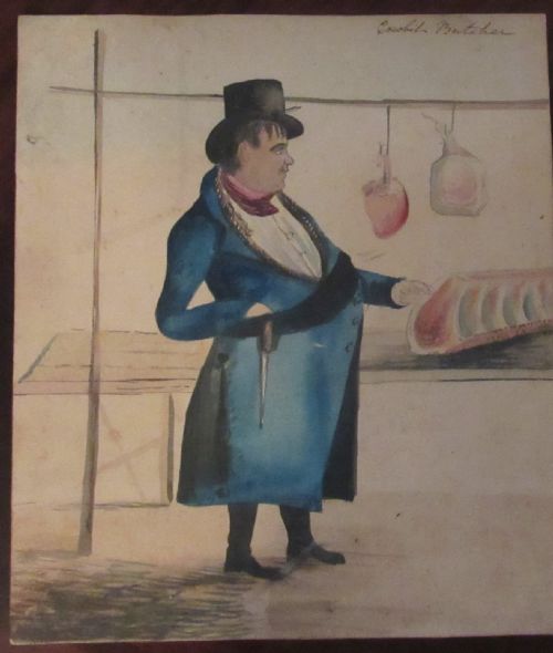 Regency Folk Art Portrait Cowbit Butcher
