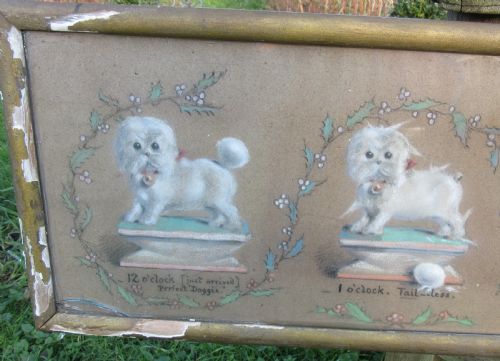 THE LIFE OF A NURSERY POODLE BY JOHN PARRY 1865 PASTEL DRAWING - ADDITIONAL PHOTO 1