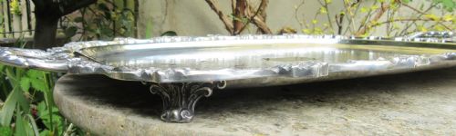 FINE QUALITY VICTORIAN SILVER PLATED TRAY C1870 - ADDITIONAL PHOTO 3