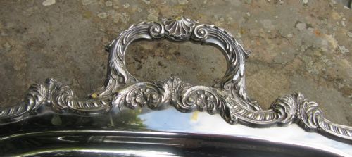 FINE QUALITY VICTORIAN SILVER PLATED TRAY C1870 - ADDITIONAL PHOTO 5