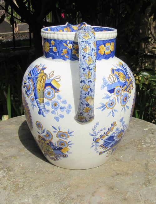 LARGE SPODE TROPHIES MARBLE PATTERN WATER JUG C1830 - ADDITIONAL PHOTO 1
