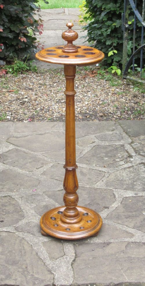 Antique Blonde Oak Billiard Cue Stand