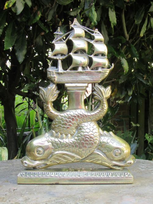 Nelson's Hms Victory Brass Dolphin Door Stop