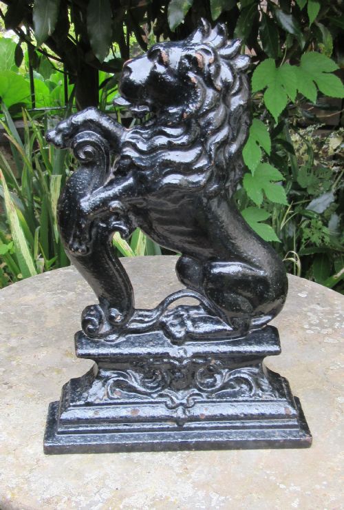Victorian Cast Iron Lion Rampant Door Stop or Door Porter