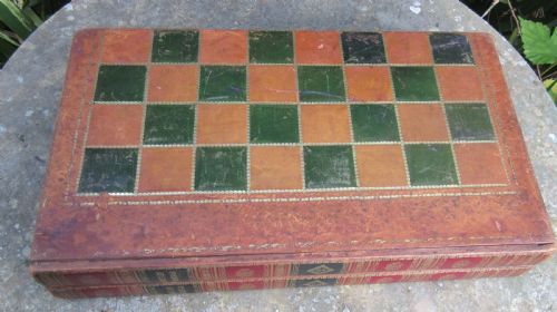VICTORIAN LEATHER FAUX BOOKS GAMES BOARD - ADDITIONAL PHOTO 1