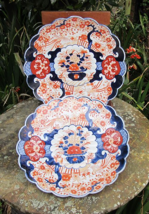 Pair Victorian Imari Chargers C1880
