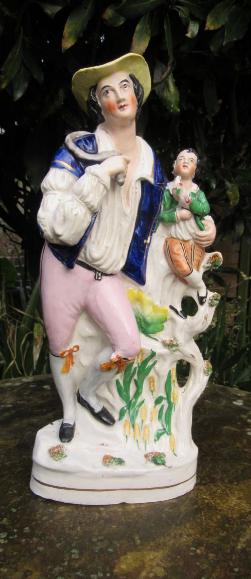 Fine Staffordshire Figure of Farmer & His Boy