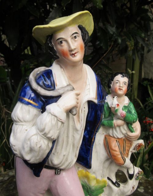 fig 1. FINE STAFFORDSHIRE FIGURE OF FARMER & HIS BOY