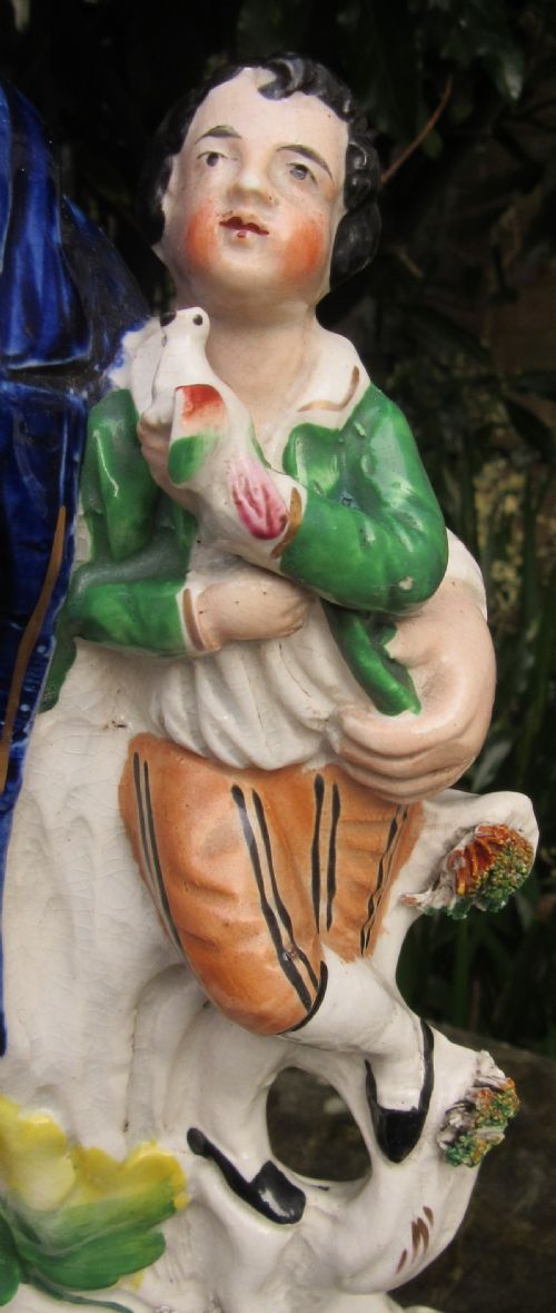 fig 2. FINE STAFFORDSHIRE FIGURE OF FARMER & HIS BOY