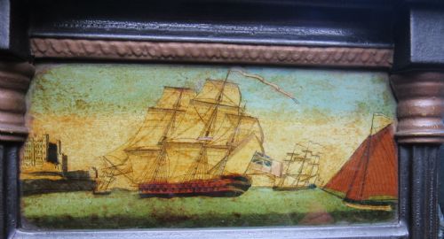 GEORGIAN MIRROR WITH SHIPPING PANEL C1820 - ADDITIONAL PHOTO 1