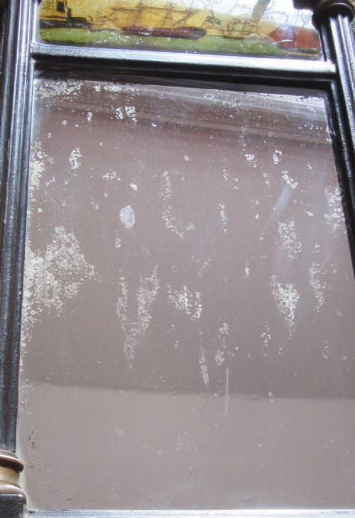 GEORGIAN MIRROR WITH SHIPPING PANEL C1820 - ADDITIONAL PHOTO 4