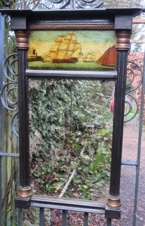 GEORGIAN MIRROR WITH SHIPPING PANEL C1820 - ADDITIONAL PHOTO 6