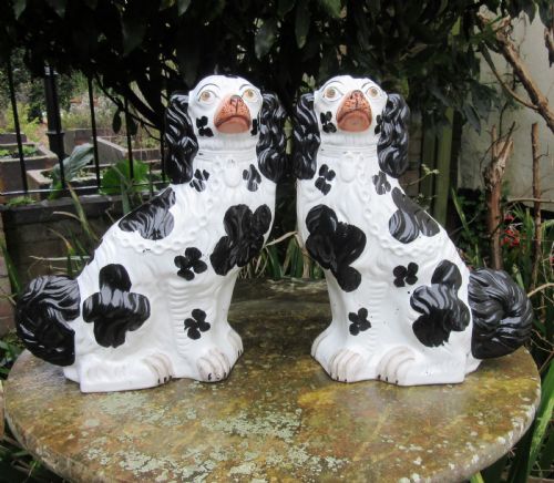 Grand Pair Staffordshire Dogs No 1 Size C1880