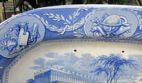 fig 2. GREAT EXHIBITION BLUE & WHITE CRYSTAL PALACE PLATTER 1851
