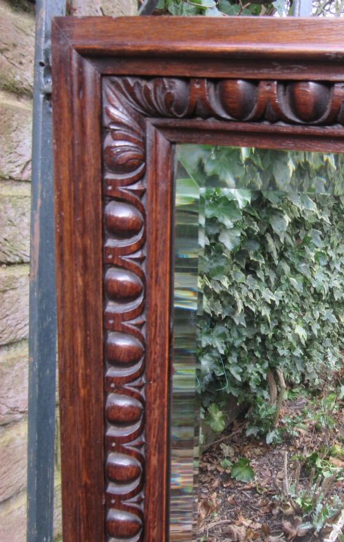 VICTORIAN OAK EGG DART WALL MIRROR - ADDITIONAL PHOTO 1