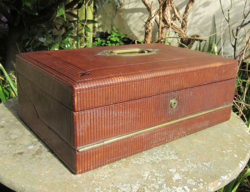 fig 1. FINE LEATHER WRITING BOX DATED 1869