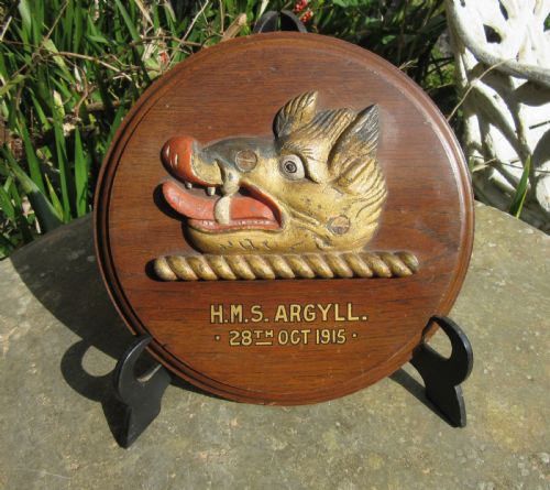 Hms Argyll Salvaged  Metal Crest 1915