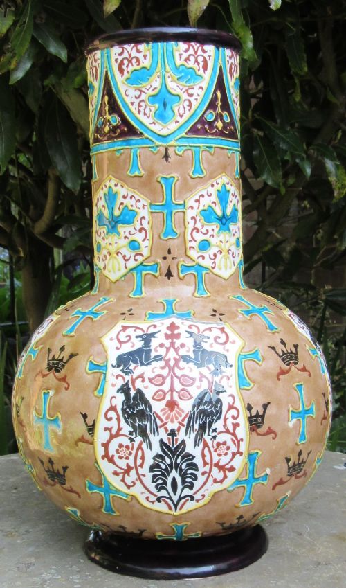 fig 1. LARGE JULES VIEILLARD ENAMELLED VASE c1880