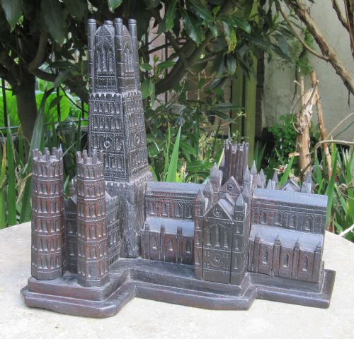 ANTIQUE CARVED OAK MODEL OF ELY CATHEDRAL - ADDITIONAL PHOTO 4