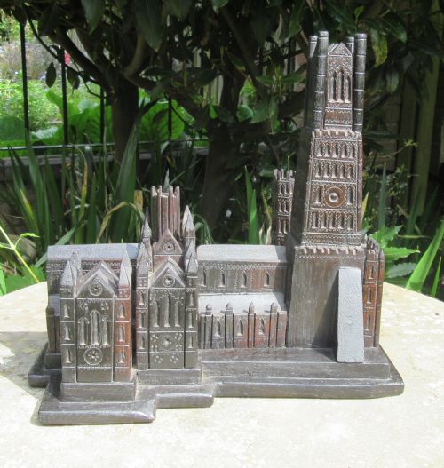 ANTIQUE CARVED OAK MODEL OF ELY CATHEDRAL - ADDITIONAL PHOTO 6