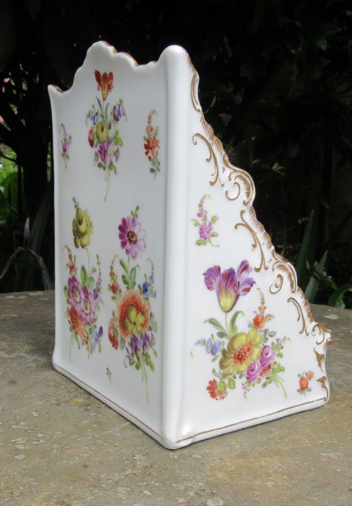 fig 1. DRESDEN PORCELAIN STATIONERY RACK c1910