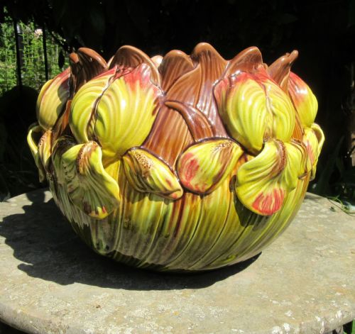 Bretby Majolica Iris Jardiniere C1890