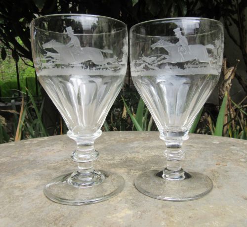 Pair 19thc Engraved Hunting Glasses