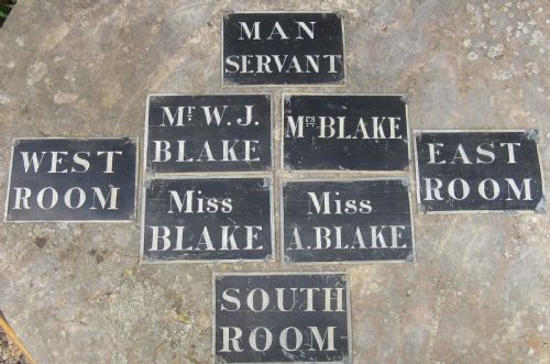 fig 2. RARE SET 5 SERVANTS' BELLS WITH NAME PLATES c1840