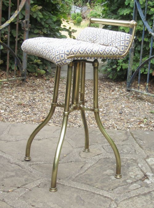 fig 1. BRASS REVOLVING MUSIC STOOL by J. FITTER c1890