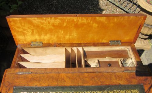 FINE QUALITY BURR WALNUT DAVENPORT C1860 - ADDITIONAL PHOTO 6