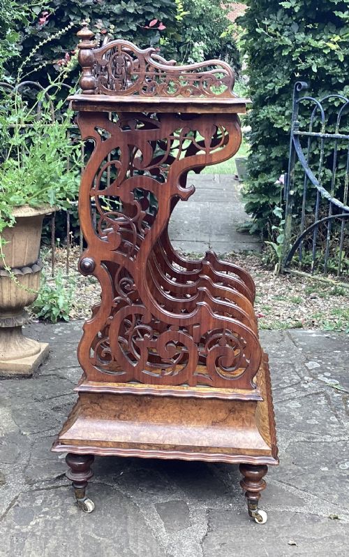 FINE 19TH CENTURY BURR WALNUT CANTERBURY - ADDITIONAL PHOTO 2
