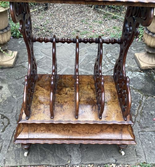 FINE 19TH CENTURY BURR WALNUT CANTERBURY - ADDITIONAL PHOTO 5